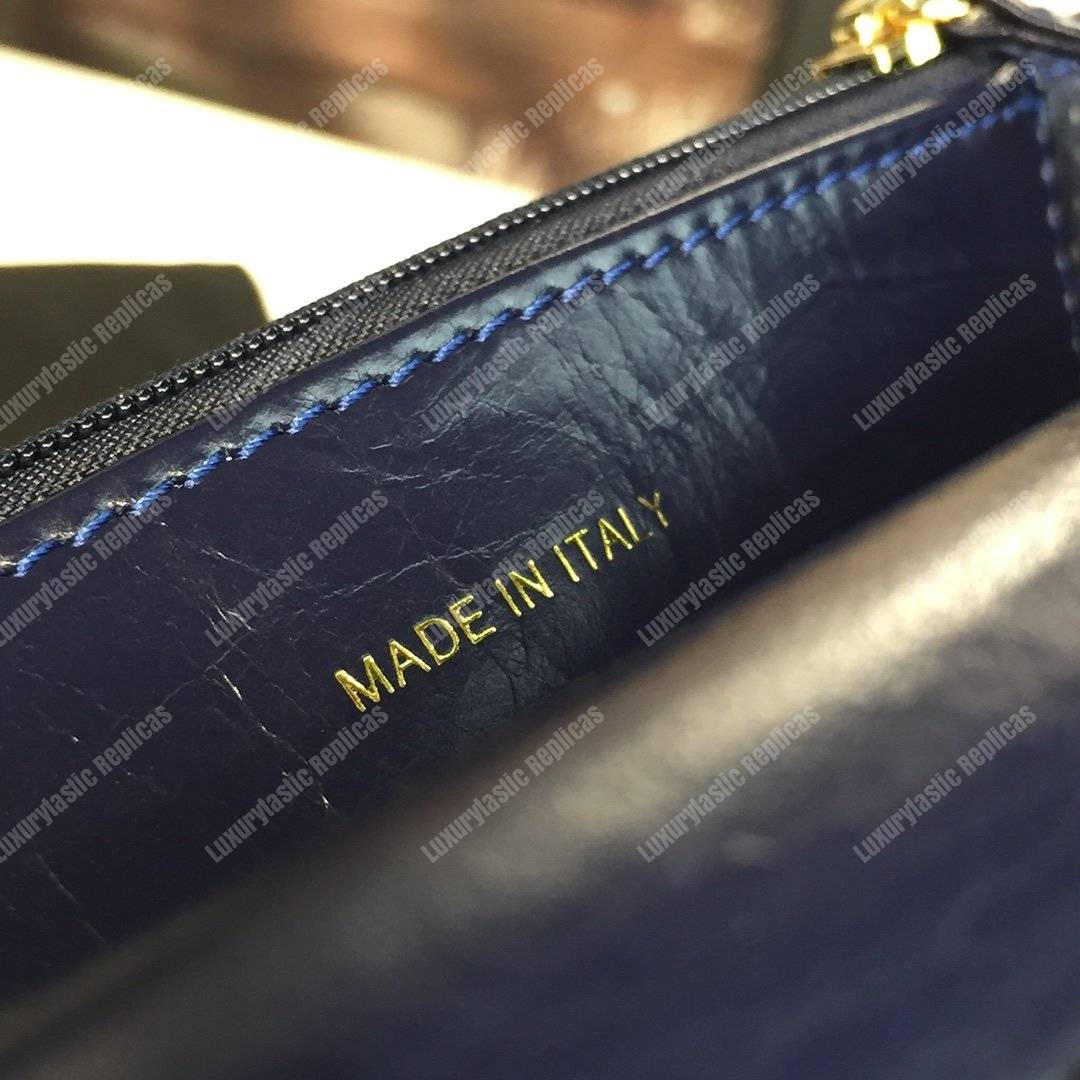 Ch*el wallet on chain – woc golden class calfskin dark blue