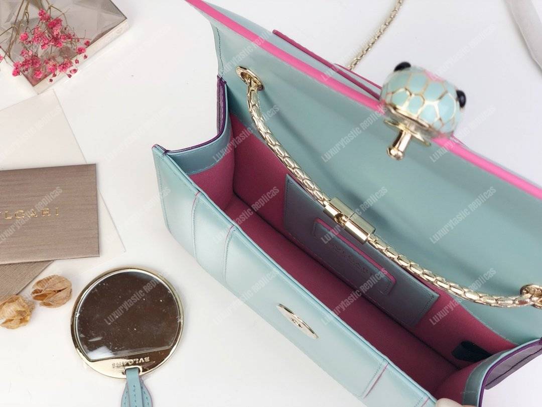 BVL Serpenti Forever Crossbody Bag Glacier Turquoise / Aster Amethyst