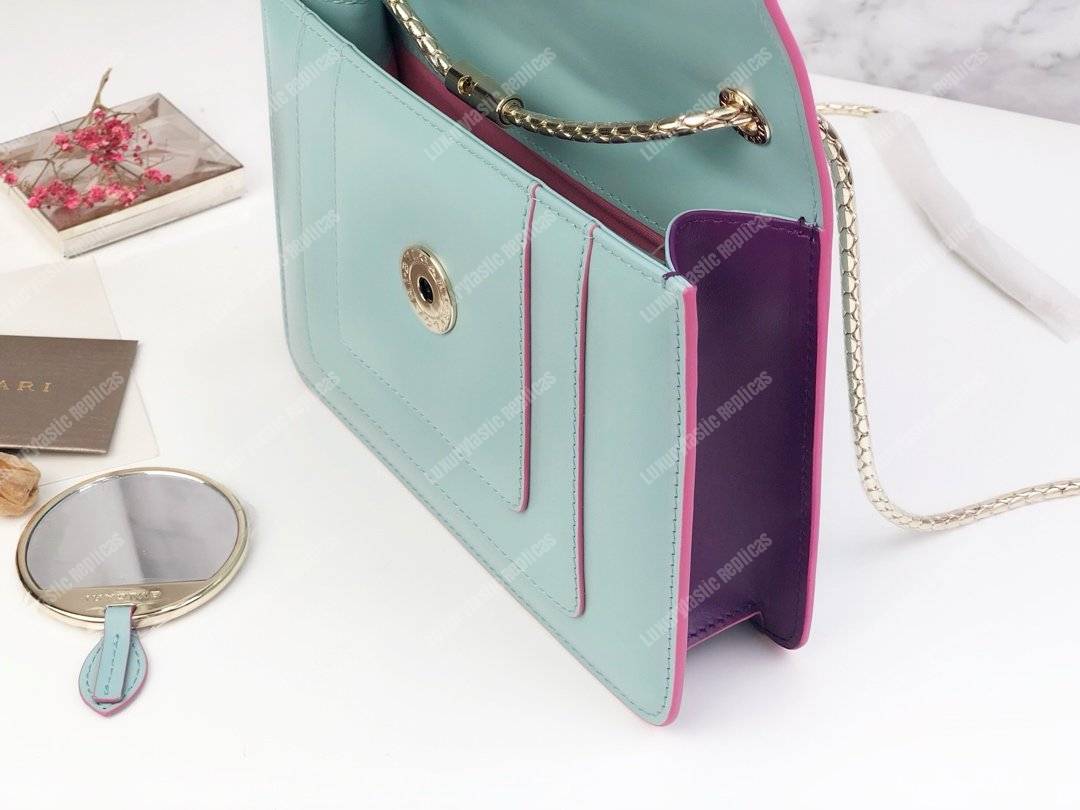 BVL Serpenti Forever Crossbody Bag Glacier Turquoise / Aster Amethyst