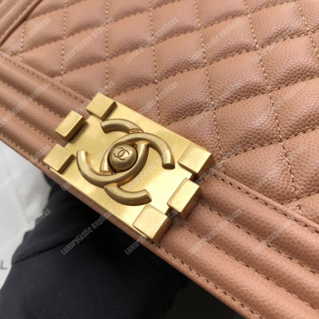 Ch*el boy medium handbag peach