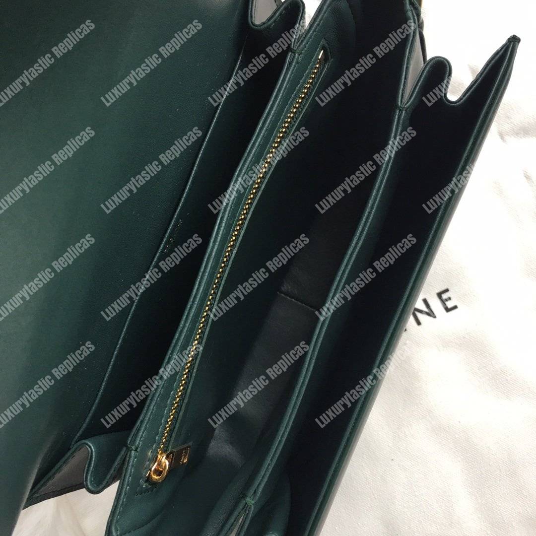 Ce**e medium triomphe bag in shiny calfskin amazone