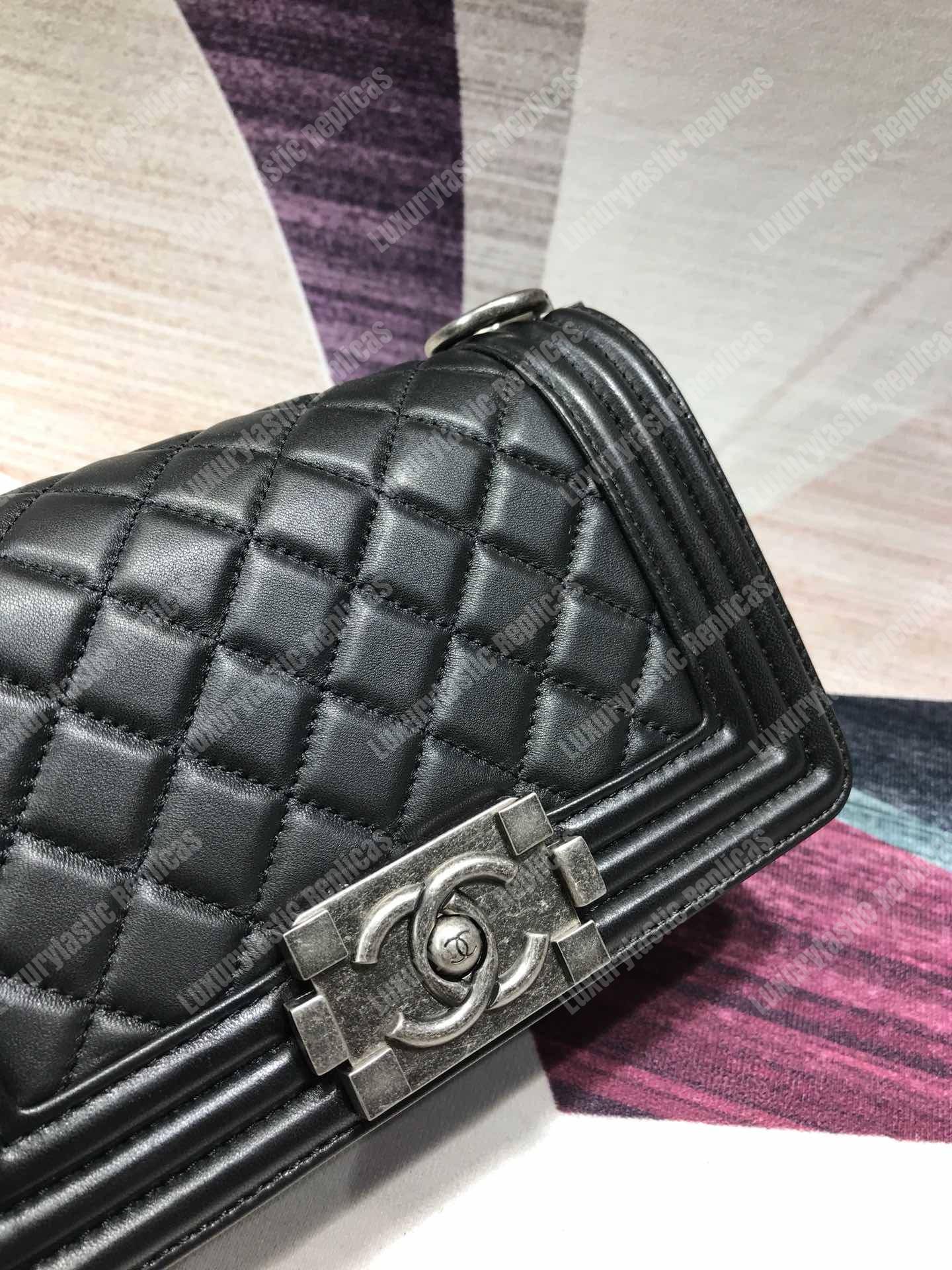 small boy Ch*el handbag black-ruthenium