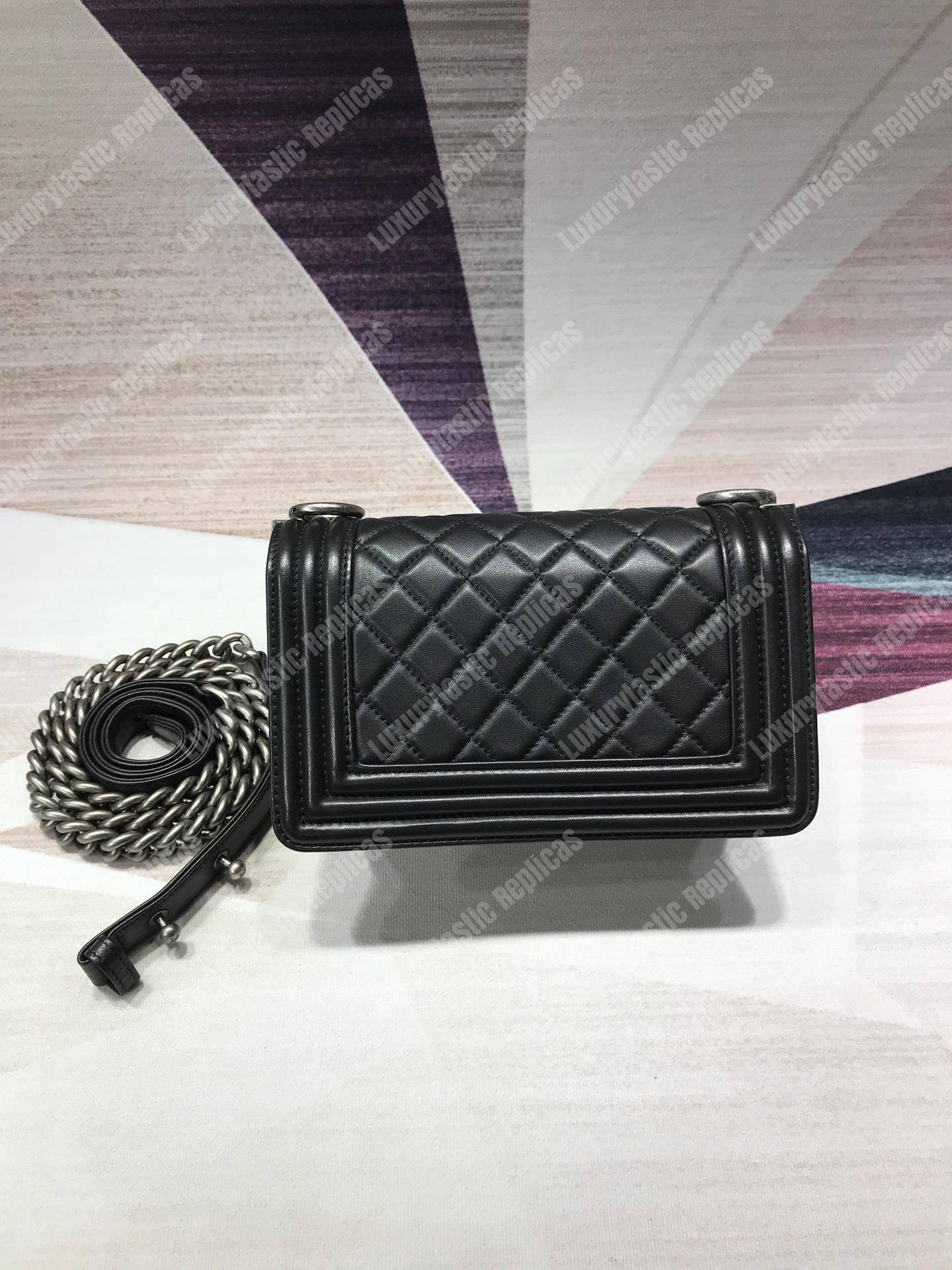 small boy Ch*el handbag black-ruthenium