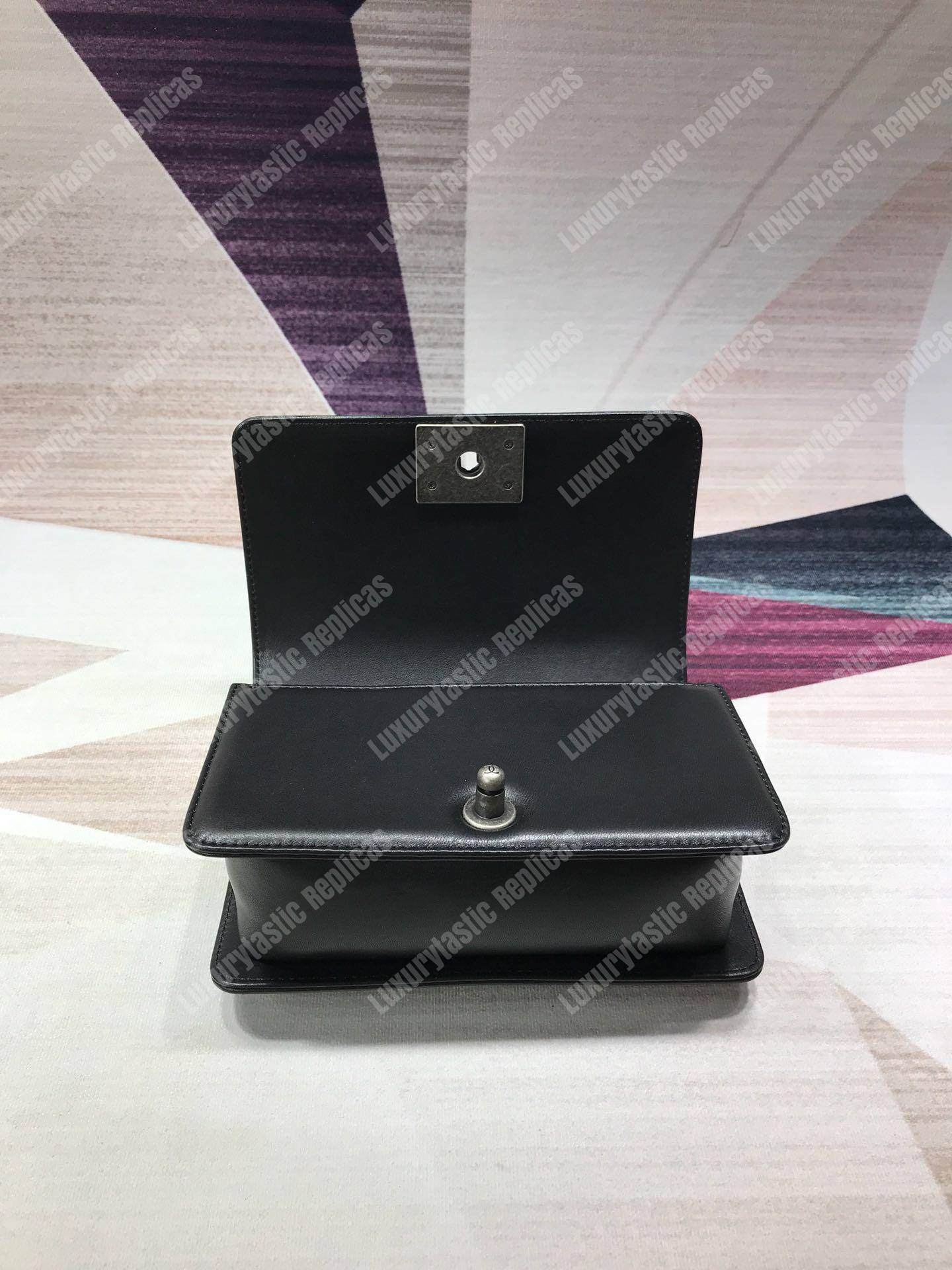 small boy Ch*el handbag black-ruthenium