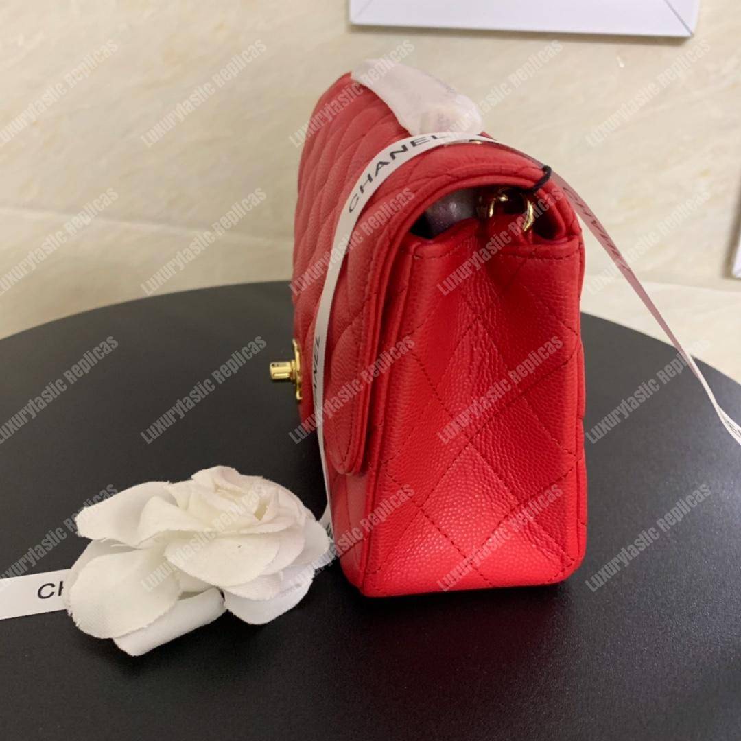 Ch*el mini flap bag red