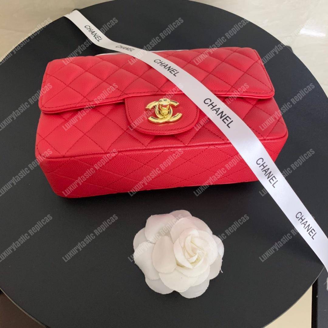 Ch*el mini flap bag red