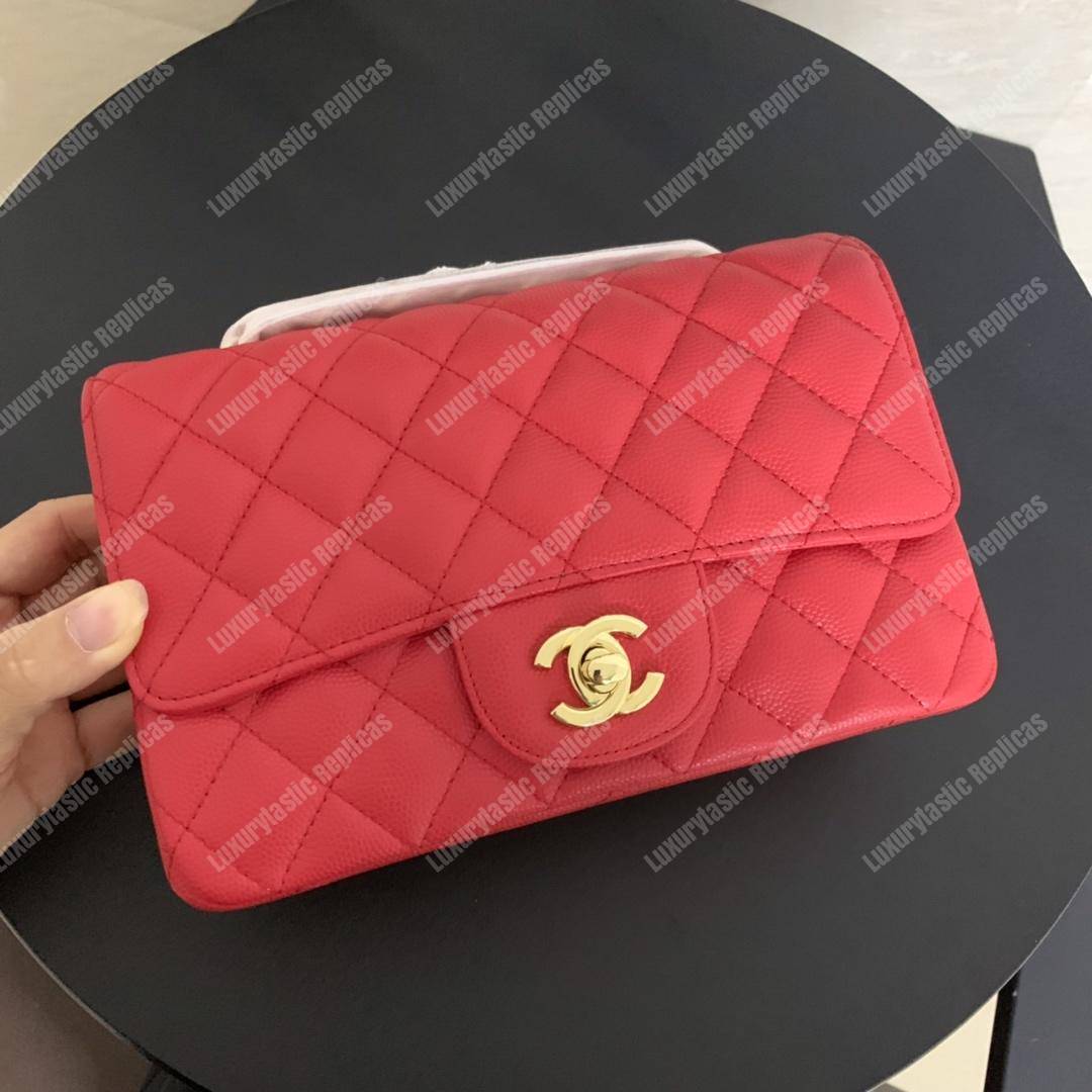 Ch*el mini flap bag red