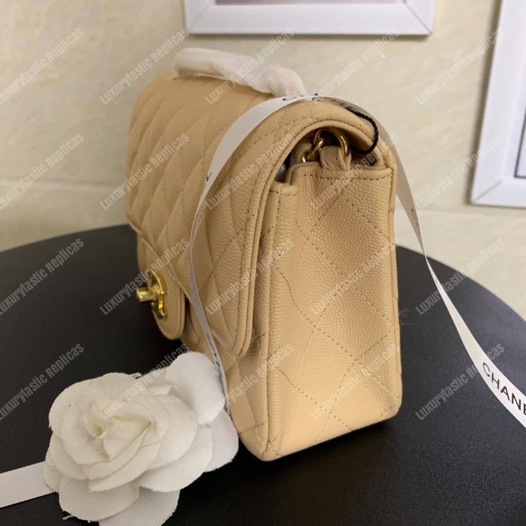 Ch*el mini flap bag beige