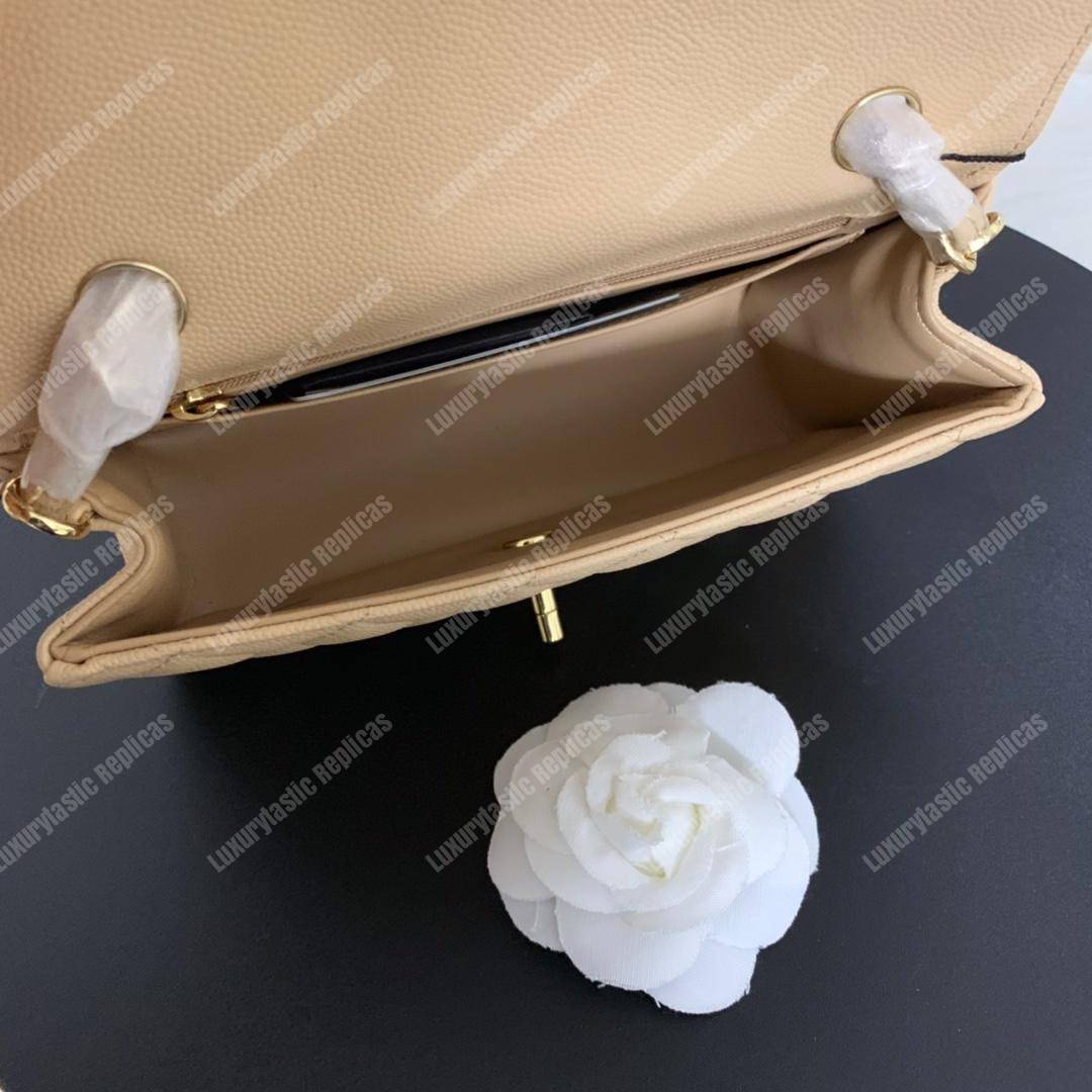 Ch*el mini flap bag beige