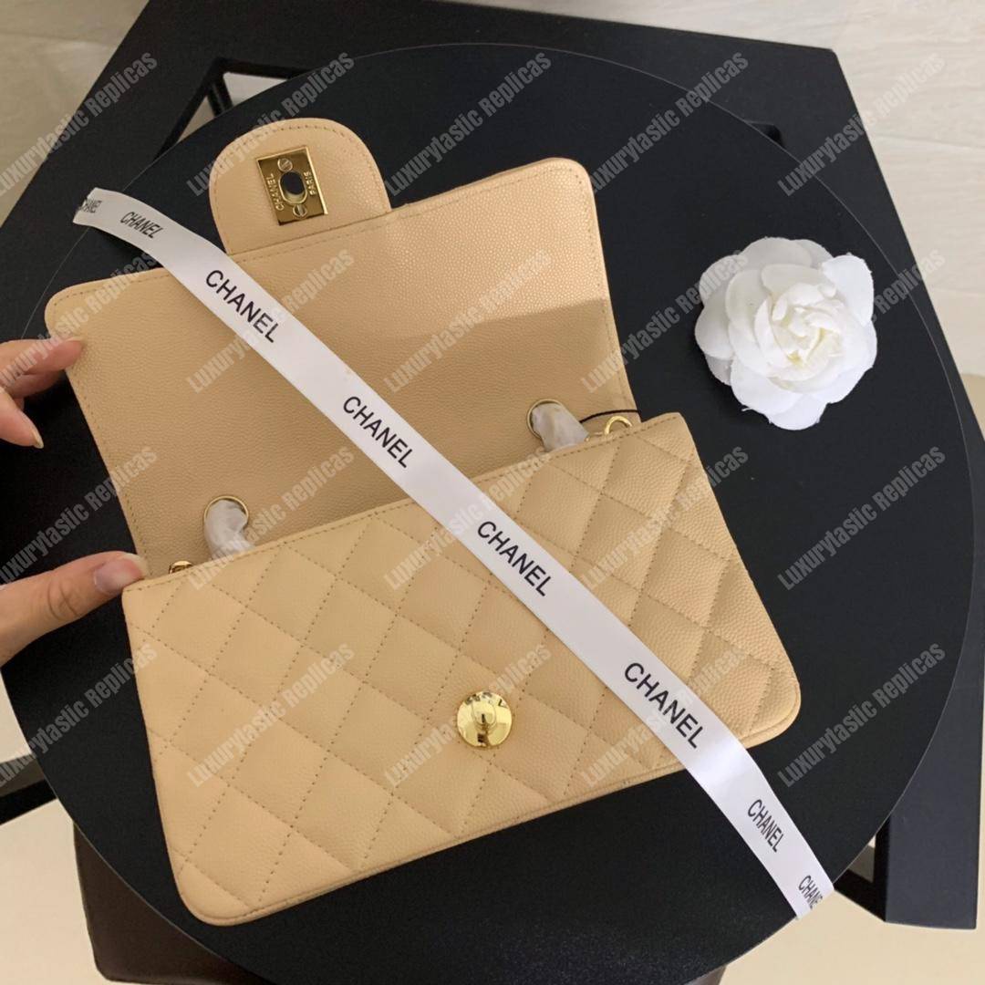 Ch*el mini flap bag beige