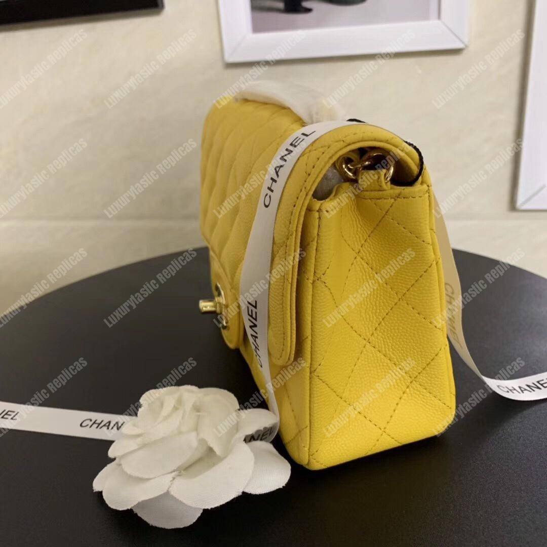 Ch*el mini flap bag yellow