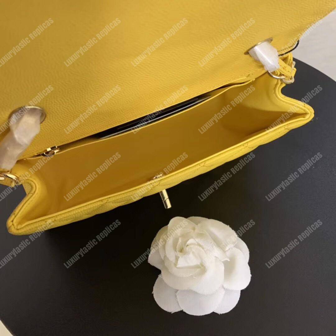 Ch*el mini flap bag yellow