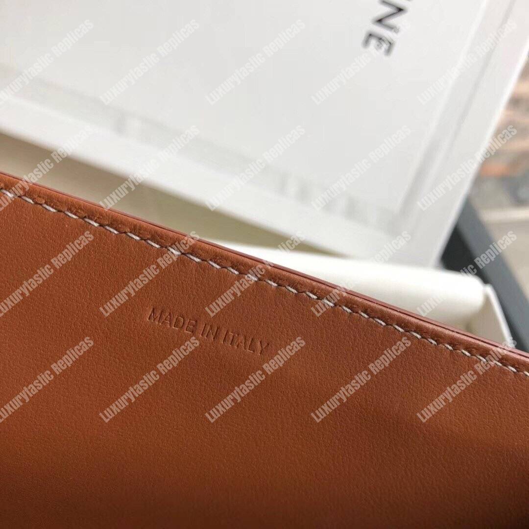 Ce**e medium triomphe bag in textile and natural calfskin