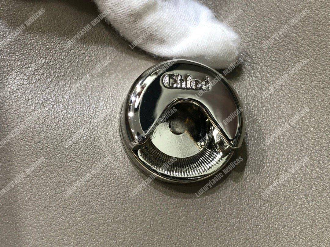 Chloe Faye Double Carry Bag In Smooth And Suede Calfskin Grey