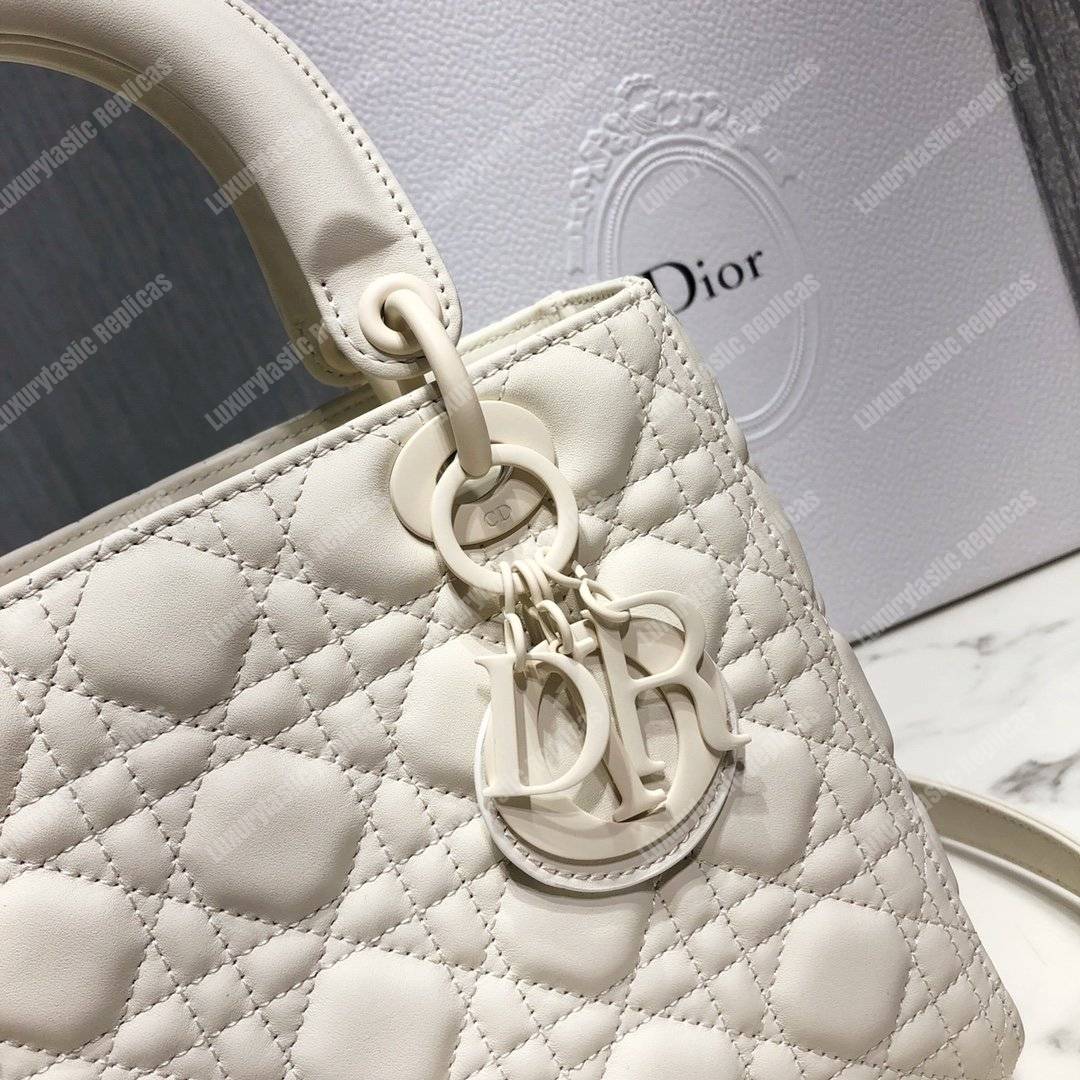 lady D*or ultra-matte medium bag white