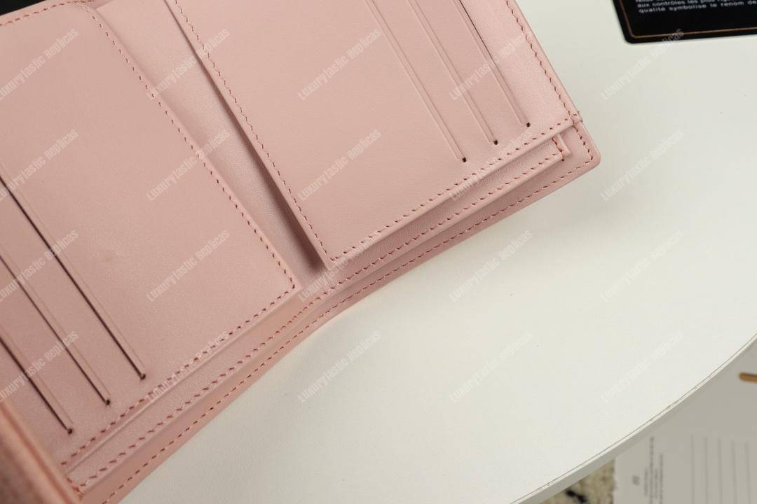 Ch*el boy small flap wallet pink