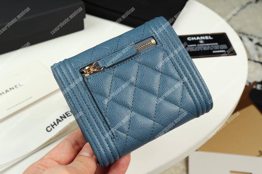 Ch*el boy small flap wallet blue