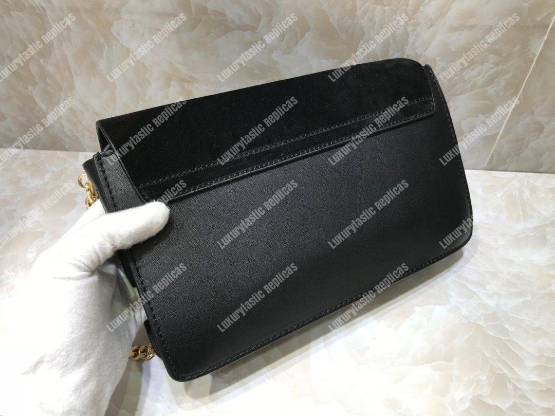 Chloe Faye Small Shoulder Bag In Smooth And Suede Calfskin Black