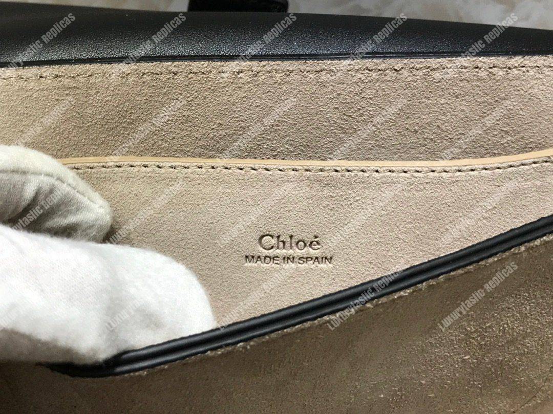 Chloe Faye Small Shoulder Bag In Smooth And Suede Calfskin Black