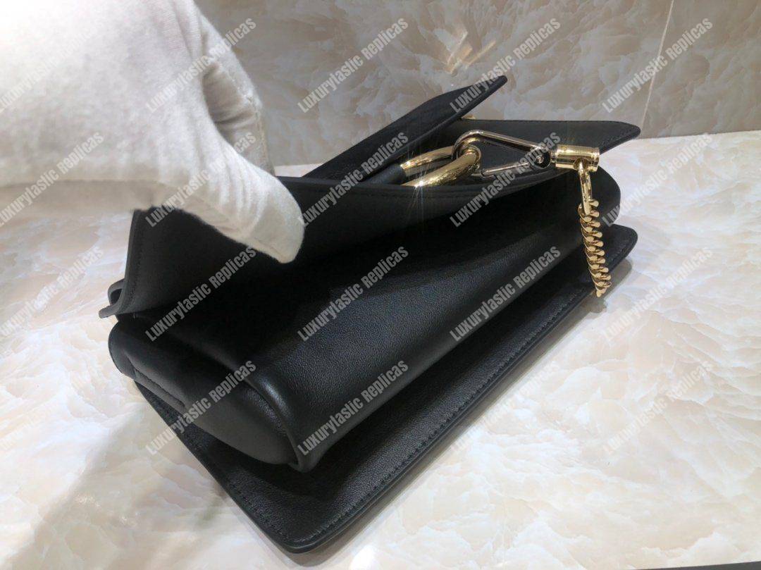 Chloe Faye Small Shoulder Bag In Smooth And Suede Calfskin Black