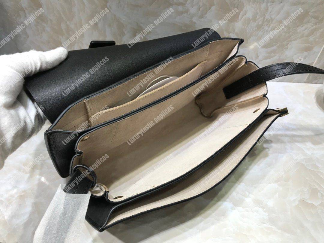 Chloe Faye Small Shoulder Bag In Smooth And Suede Calfskin Black