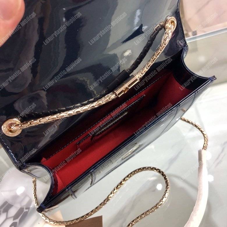 BVL Serpenti Forever Flap Cover Bag Metallic Royal Sapphire