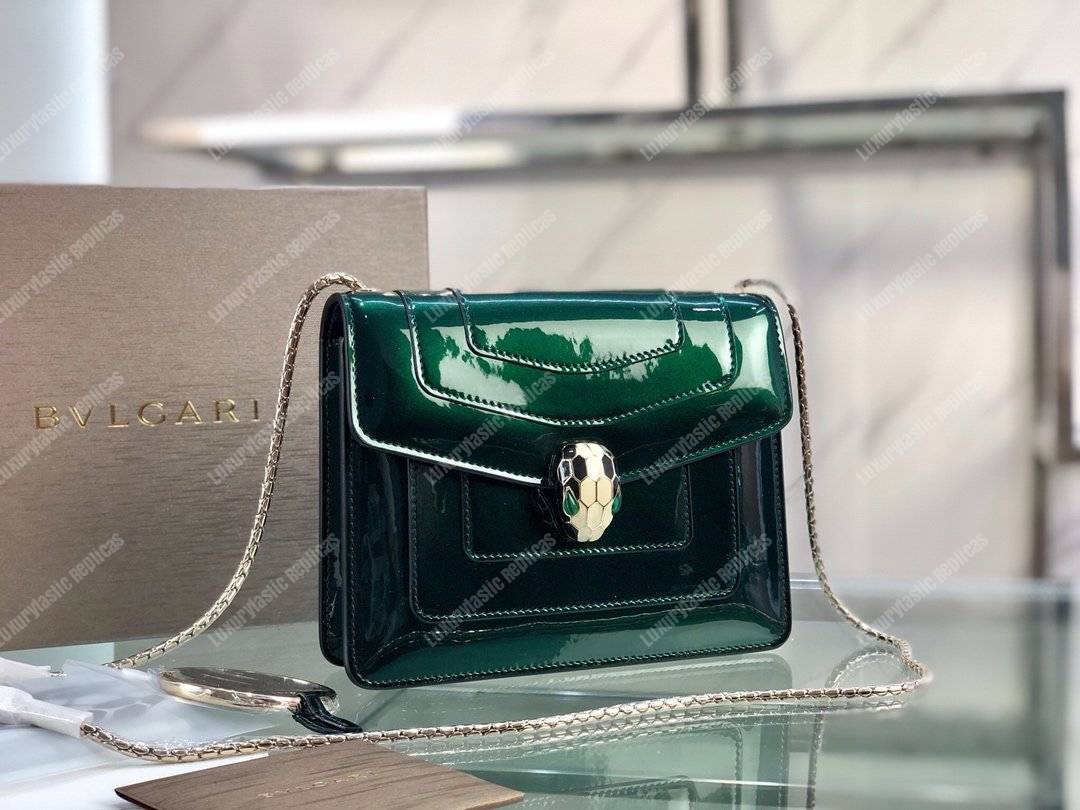 BVL Serpenti Forever Crossbody Bag Metallic Glacier Turquoise