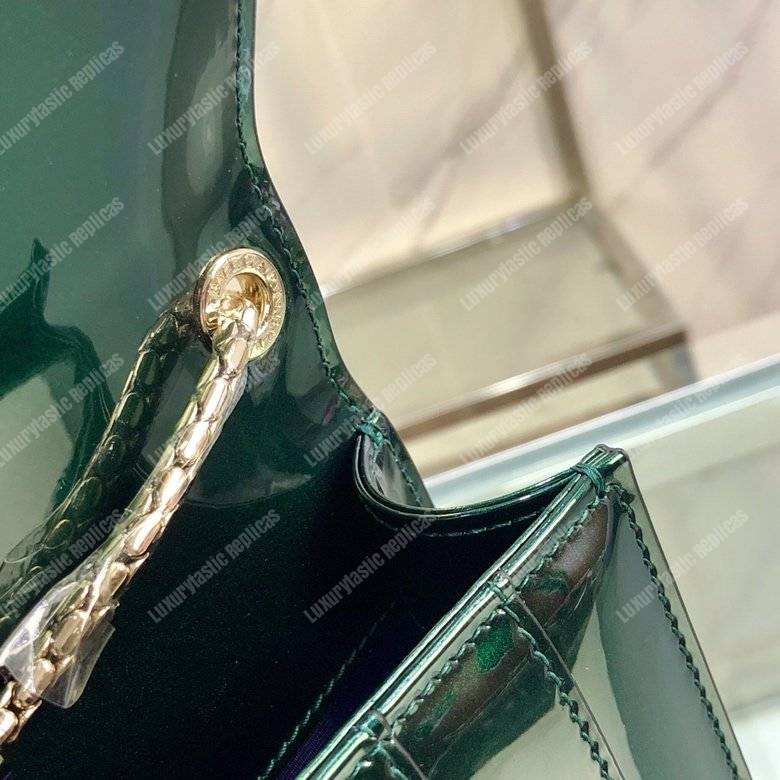 BVL Serpenti Forever Crossbody Bag Metallic Glacier Turquoise