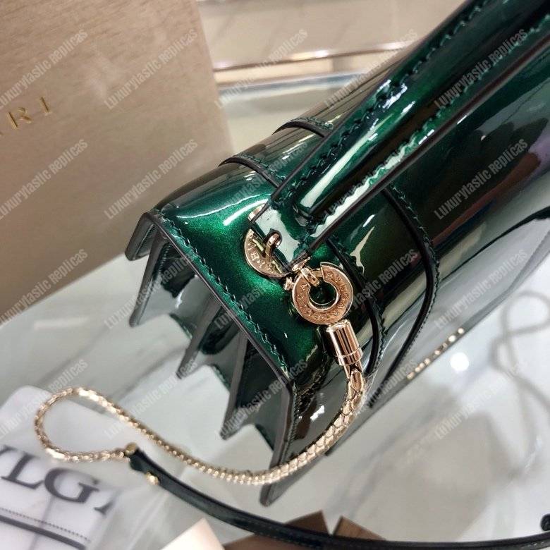 BVL Serpenti Forever Crossbody Tophandle Bag Metallic Glacier Turquoise