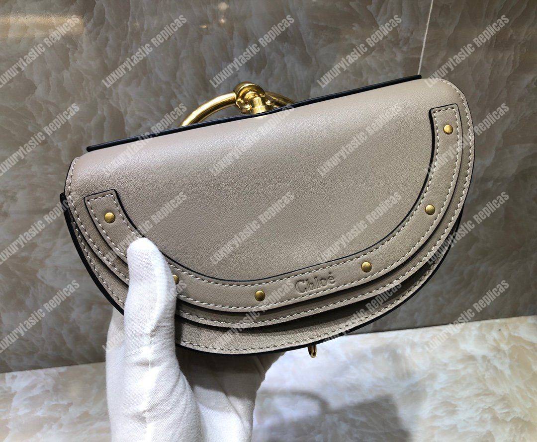 Chloe Small Nile Minaudière In Smooth Calfskin Grey