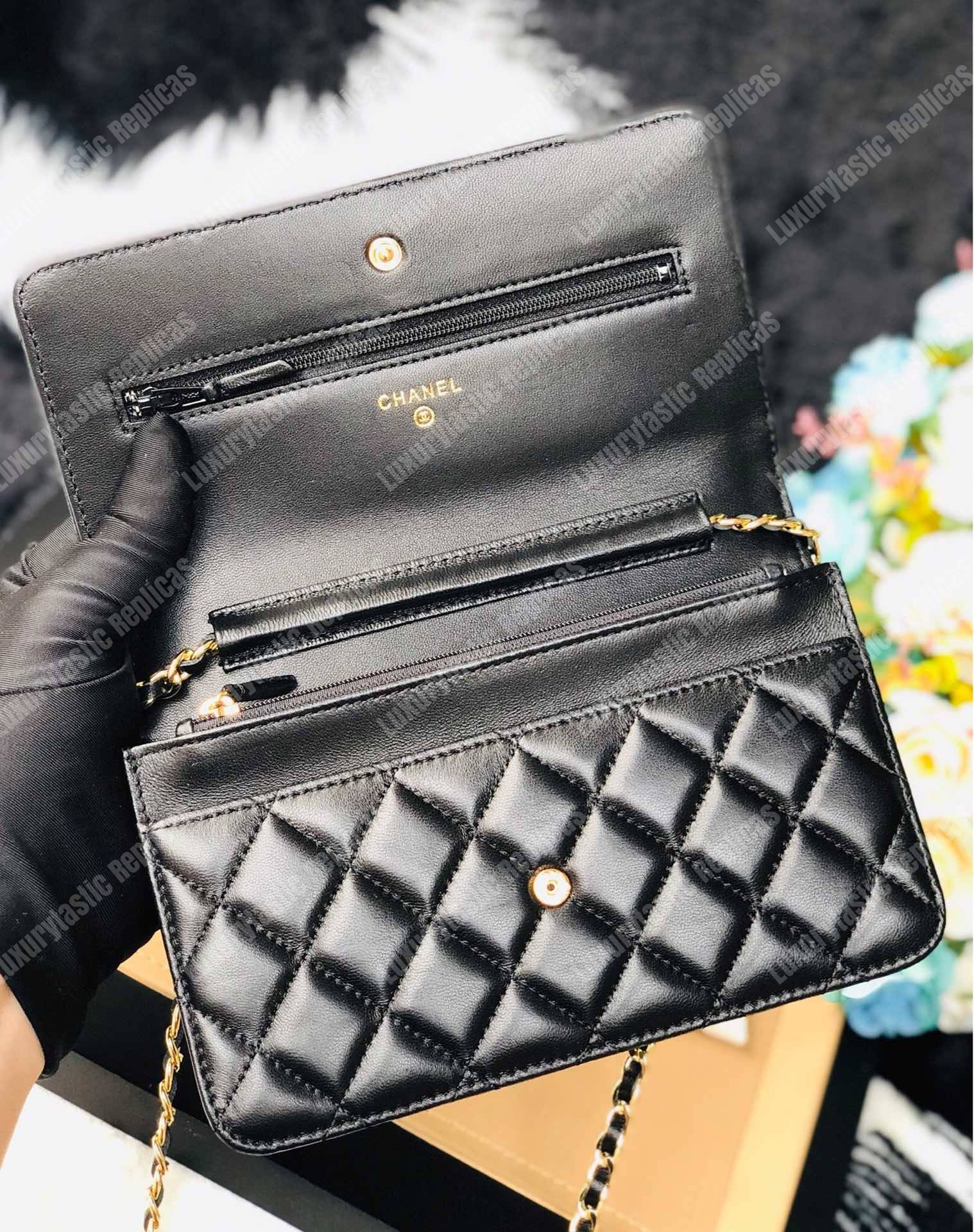 Ch*el wallet on chain lambskin