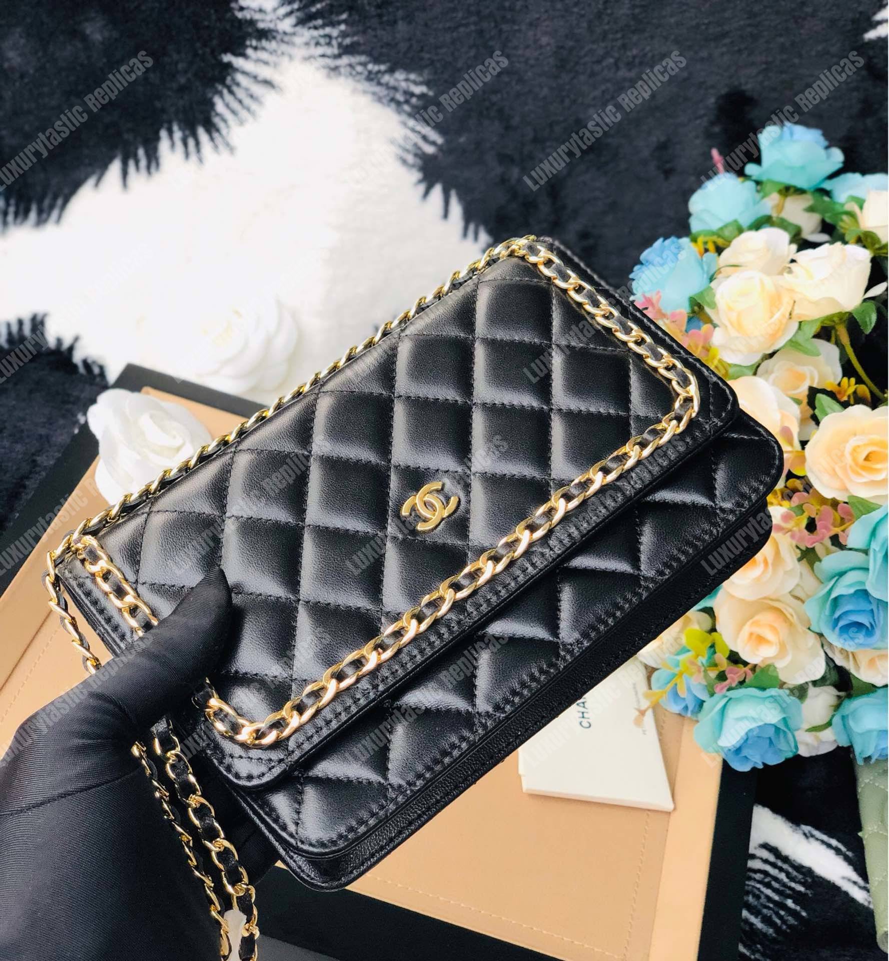 Ch*el wallet on chain lambskin