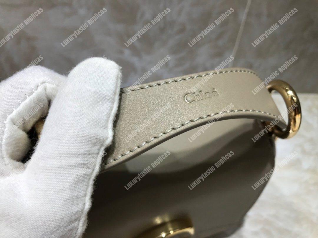 Chloe Mini Chloe C Bag In Shiny And Suede Calfskin Grey