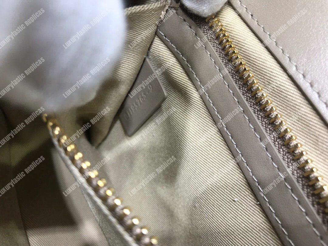 Chloe Small “C” Double Carry Bag In Shiny And Suede Calfskin Grey