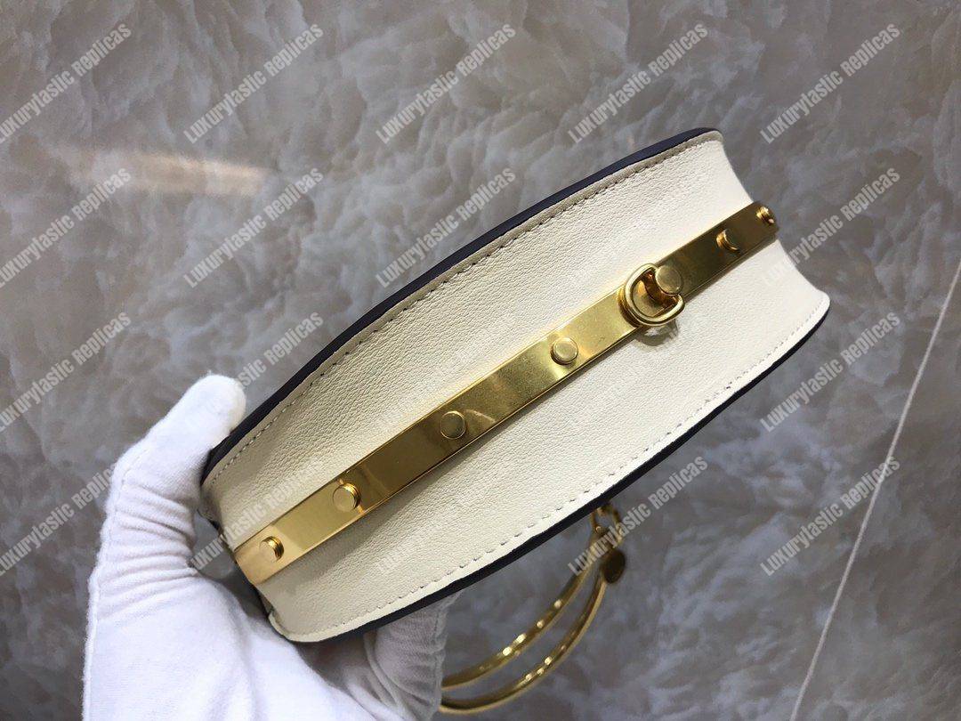 Chloe Small Nile Minaudière In Smooth Calfskin White