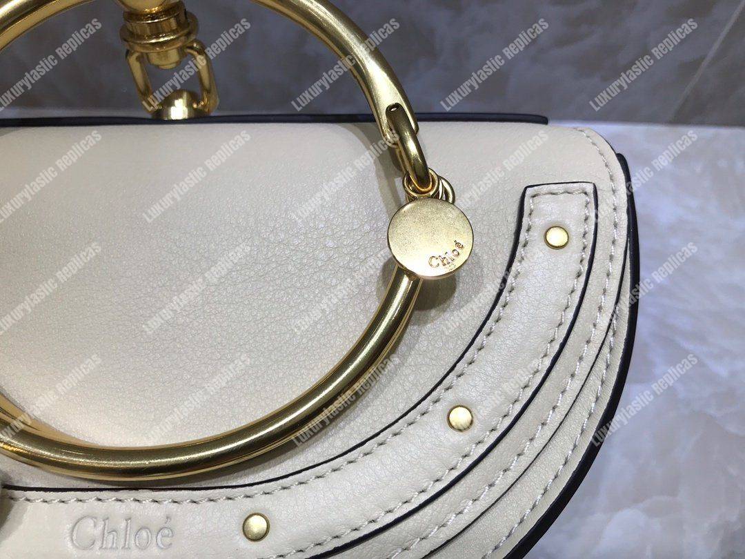 Chloe Small Nile Minaudière In Smooth Calfskin White