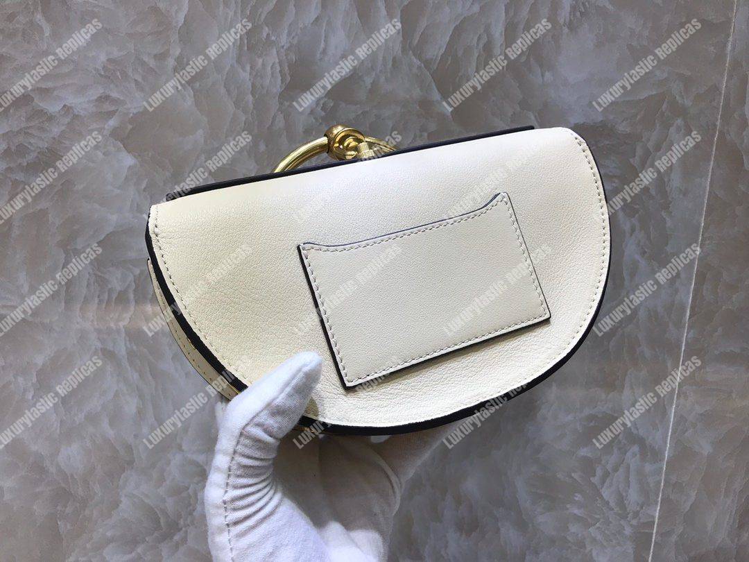 Chloe Small Nile Minaudière In Smooth Calfskin White