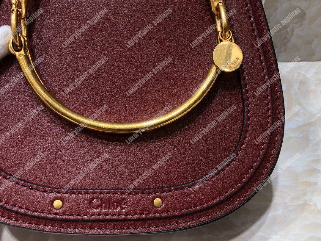 Chloe Small Nile Bracelet Bag In Smooth And Suede Calfskin Red