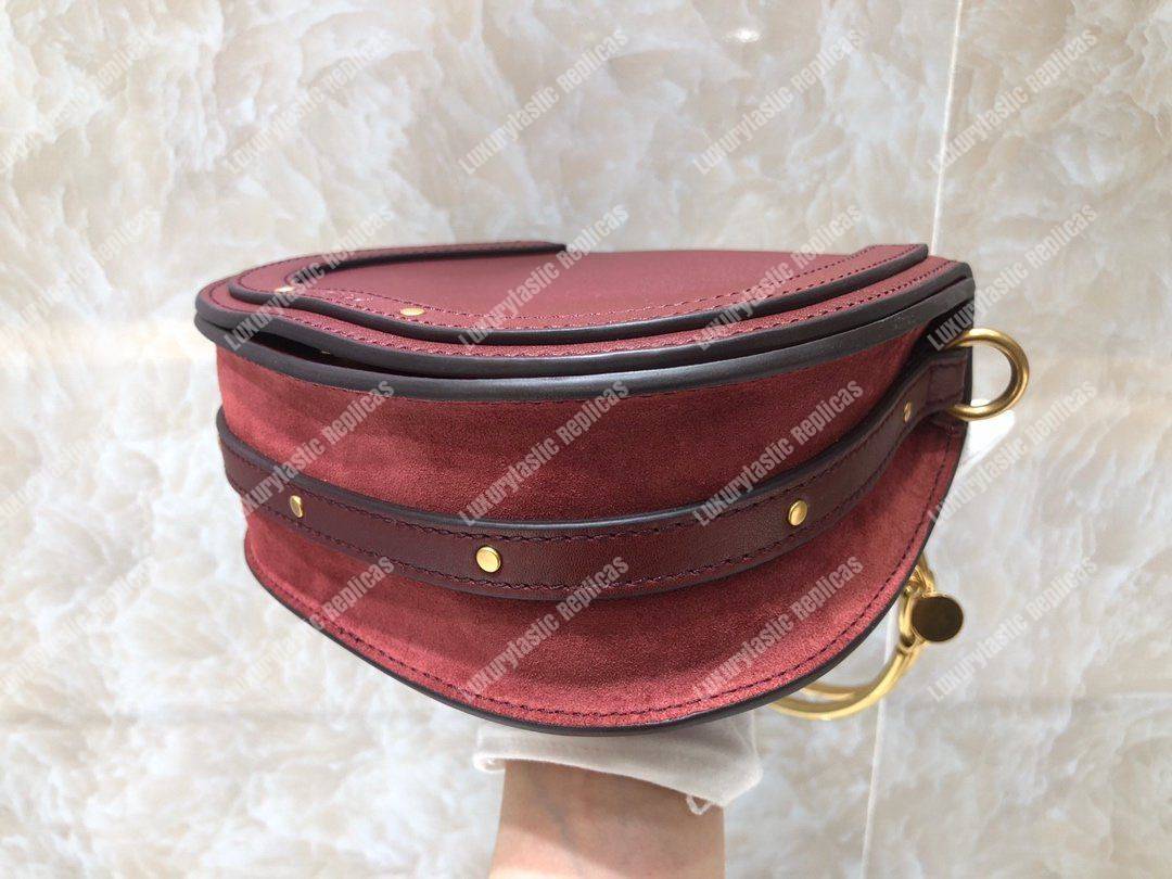 Chloe Small Nile Bracelet Bag In Smooth And Suede Calfskin Red