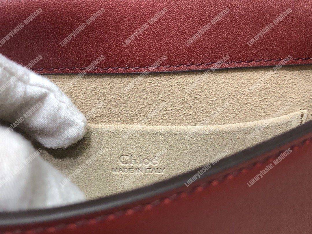 Chloe Small Nile Bracelet Bag In Smooth And Suede Calfskin Red