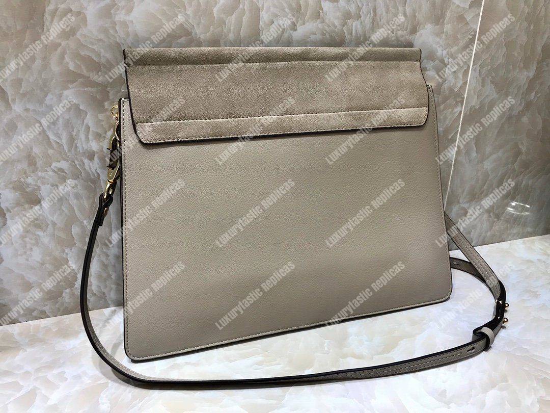 Chloe Faye Shoulder Bag In Smooth And Suede Calfskin Grey