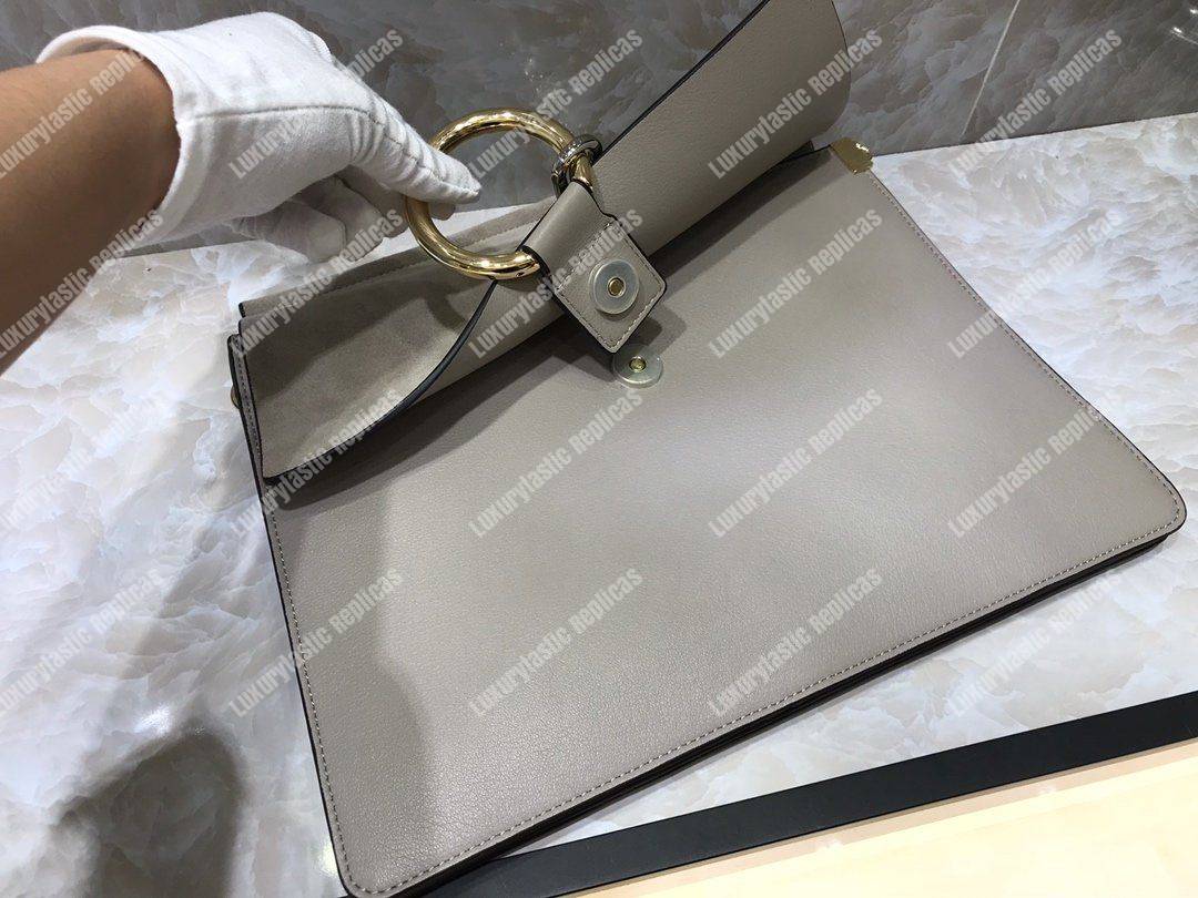 Chloe Faye Shoulder Bag In Smooth And Suede Calfskin Grey