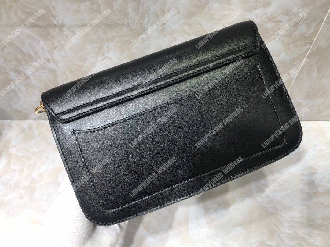 Chloe “C” Clutch With Chain In Shiny And Suede Calfskin Black