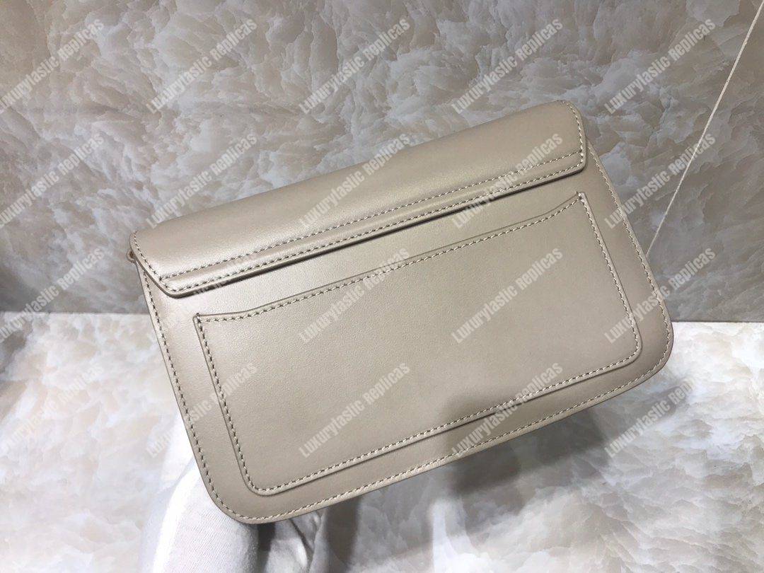 Chloe “C” Clutch With Chain In Shiny And Suede Calfskin Grey