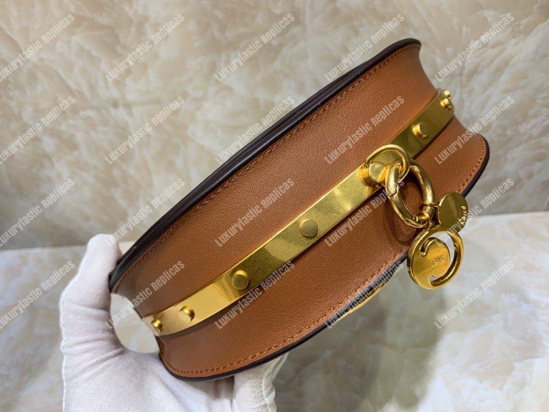 Chloe Small Nile Minaudière In Smooth Calfskin Brown