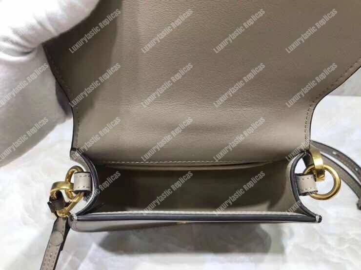 Chloe Small Nile Bracelet Bag In Smooth And Suede Calfskin Grey