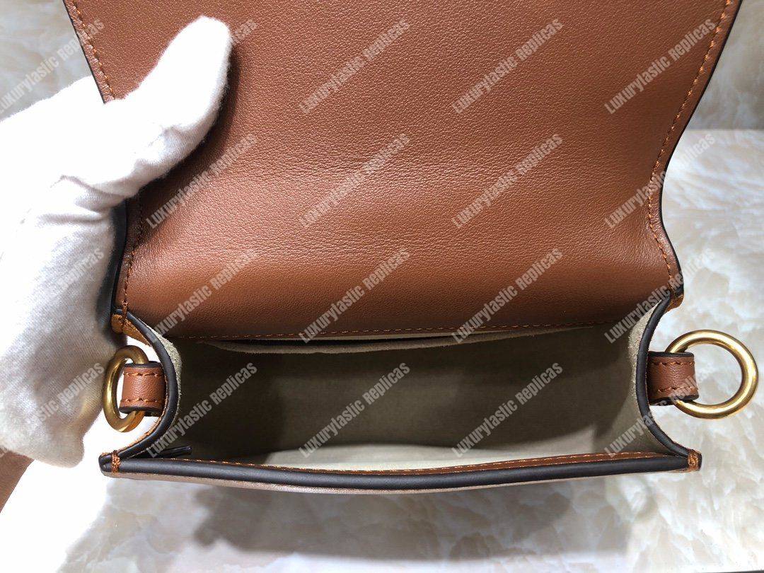 Chloe Small Nile Bracelet Bag In Smooth And Suede Calfskin Brown