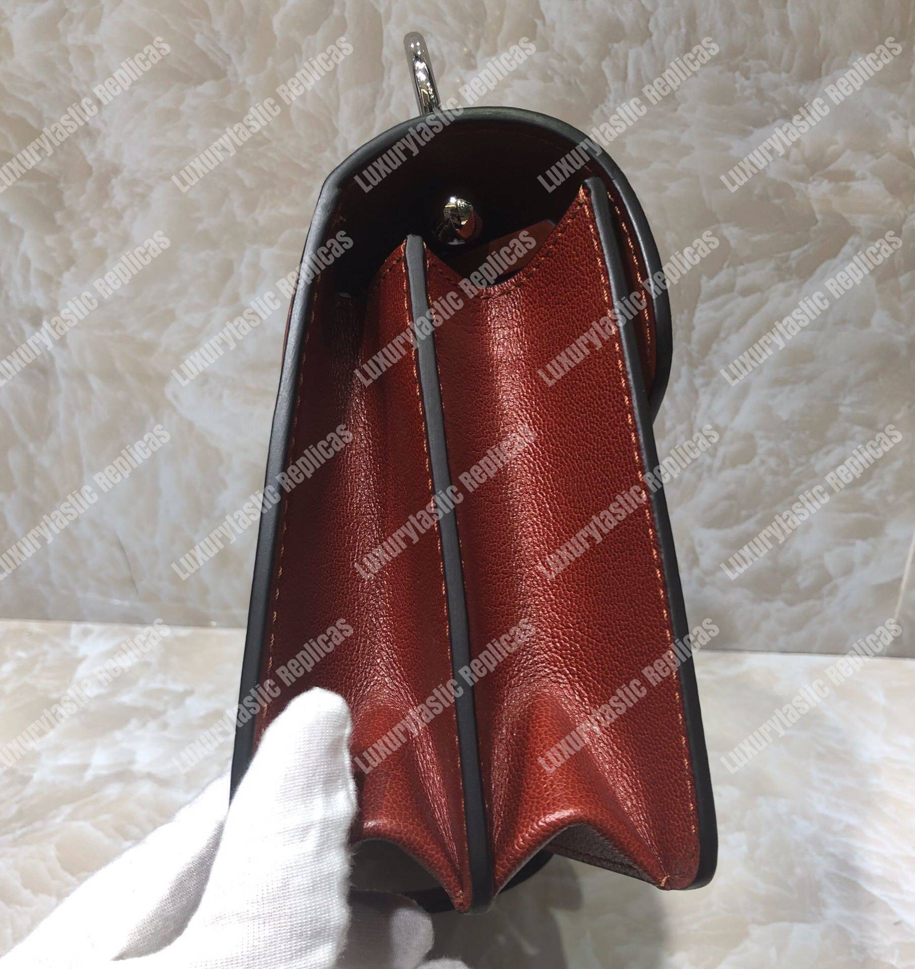 Chloe Aby Chain Shoulder Bag In Shiny Goatskin And Calfskin Red