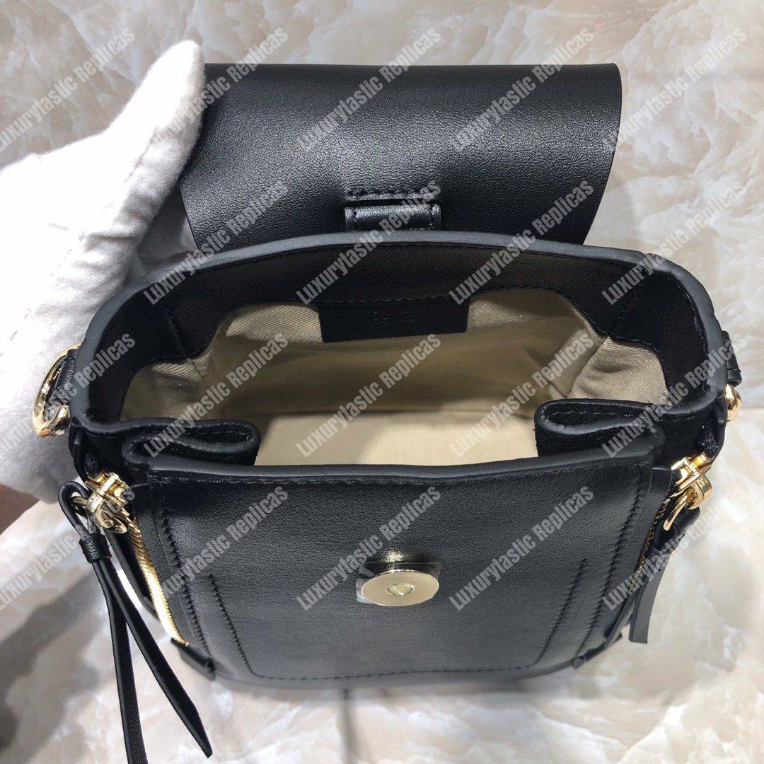 Chloe Mini Faye Backpack In Smooth And Suede Calfskin Black