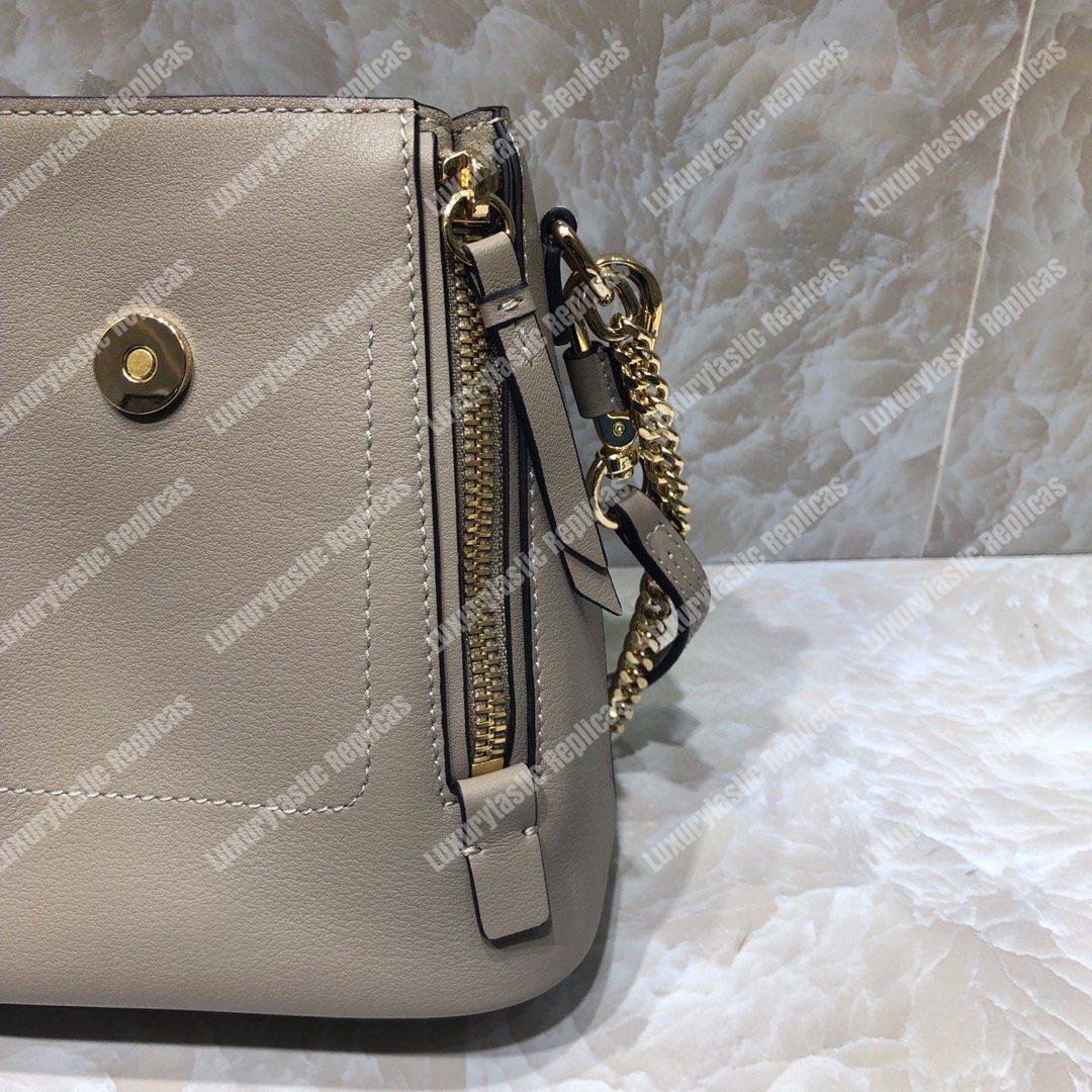 Chloe Mini Faye Backpack In Smooth And Suede Calfskin Grey